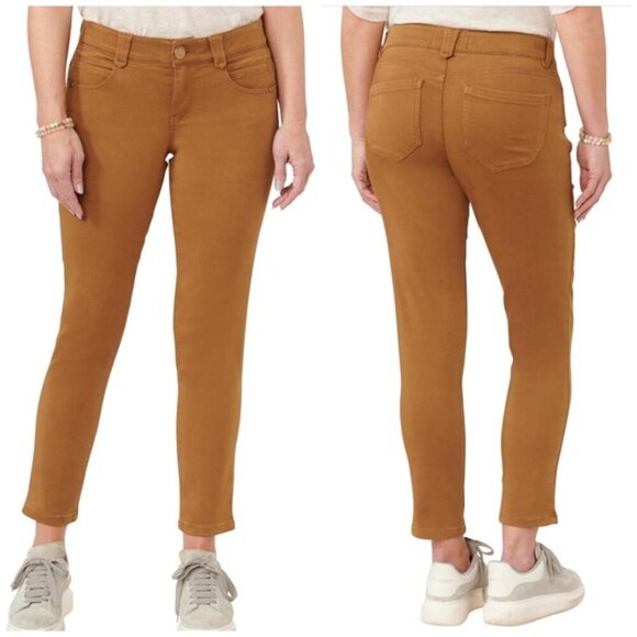 Democracy Ab Solution Ankle Length Twill Stretch 5-Pocket Style Jeans Pants - Picture 1 of 11